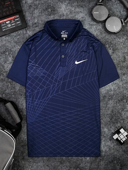 Áo Tennis Nike Có Cổ Màu Xanh Đen #ANCC05XD Áo Tennis Nike Có Cổ Màu Xanh Đen #ANCC05XD