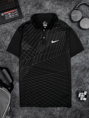Áo Tennis Nike Có Cổ Màu Đen #ANCC04D