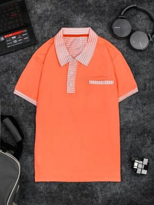 Áo Tennis Nam Có Cổ Màu Cam #ANCC01C